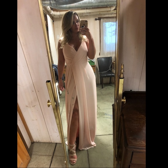 Long Georgette Bridesmaid Wrap Dress 